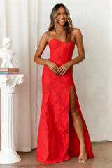 Strapless Occasion High Spilt Maxi Dress