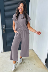 Knit Short Sleeve T Shirt + Pants Set | Dress In Beauty