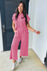 Knit Short Sleeve T Shirt + Pants Set | Dress In Beauty