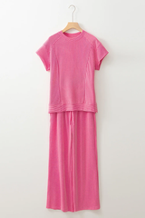 Knit Short Sleeve T Shirt + Pants Set | Dress In Beauty