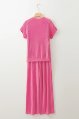 Knit Short Sleeve T Shirt + Pants Set | Dress In Beauty