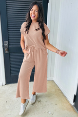 Knit Short Sleeve T Shirt + Pants Set | Dress In Beauty