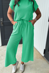 Knit Short Sleeve T Shirt + Pants Set | Dress In Beauty