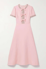 Zoe Bowknot Crystal-Embellished Midi Dress