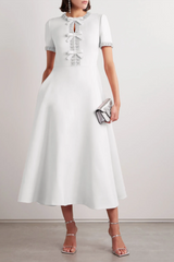 Zoe Bowknot Crystal-Embellished Midi Dress