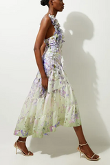 Floral Applique Maxi Dress
