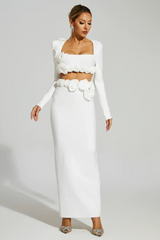 Dellis Flower Bandage Skirt Set