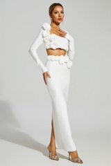 Dellis Flower Bandage Skirt Set