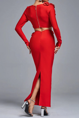 Dellis Flower Bandage Skirt Set