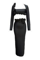 Dellis Flower Bandage Skirt Set