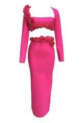 Dellis Flower Bandage Skirt Set