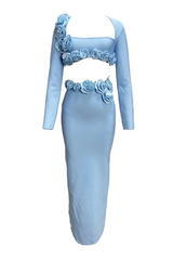 Dellis Flower Bandage Skirt Set