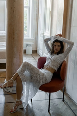 Beverly See-Through Lace Top & Skirt Set