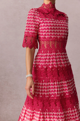 Sabrina Embroidered Lace Midi Dress