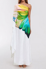 Bernice Printed Single Sleeve Maxi Dress