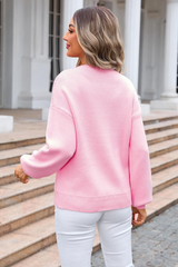 Ribbon Bowknot Pattern Jacquard Knit Sweater