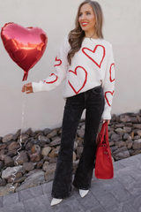 Luxe Love Viscose Heart Sweater