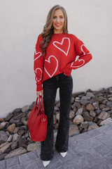Luxe Love Viscose Heart Sweater