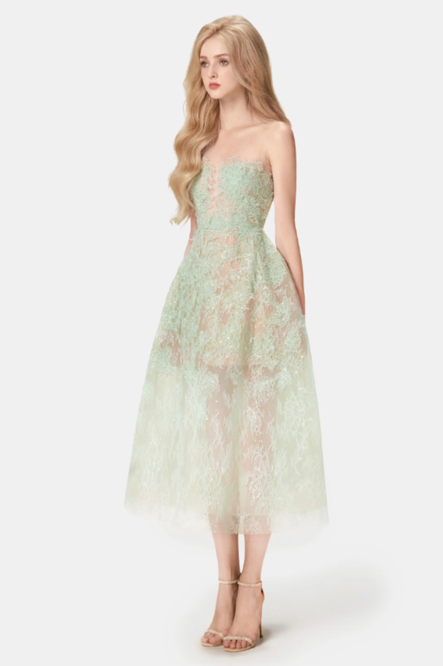 Pink Beaded Lace Dress | Dress In Beauty