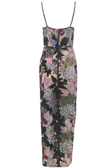 Floral Sequin Embroidered Maxi Dress