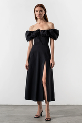 Tallulah Floral Puff Sleeve Midi Dress