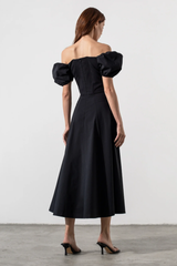 Tallulah Floral Puff Sleeve Midi Dress