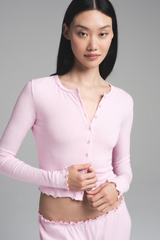 SKIMS Logo Pointelle Cardigan Set