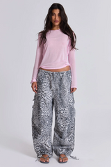 Snow Leopard Parachute Pants