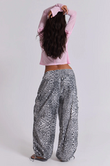 Snow Leopard Parachute Pants