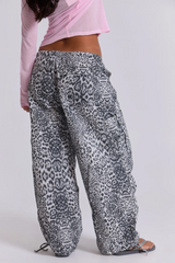 Snow Leopard Parachute Pants