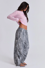 Snow Leopard Parachute Pants