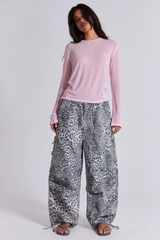 Snow Leopard Parachute Pants