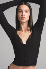Long Sleeve Top With Bralette