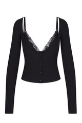 Long Sleeve Top With Bralette