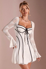 Ruffled Hem Pleated Dress