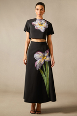 Angelica Floral Applique Skirt Set