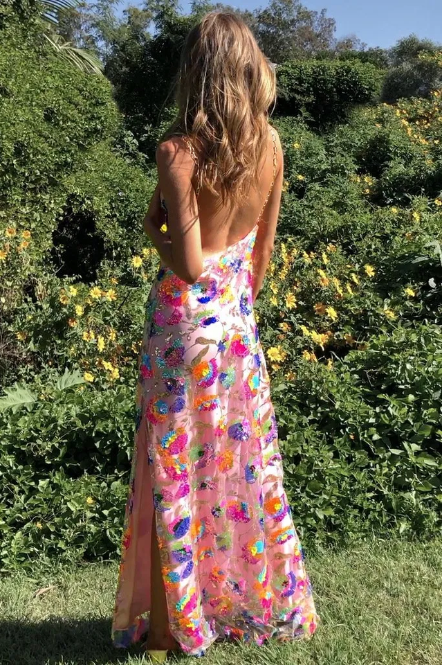 Fanny Embroidered Sequins Backless Maxi Dress | Dress In Beauty