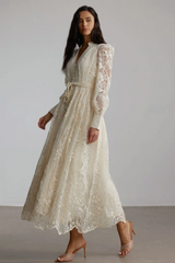 Madeline Lace Embroidered Midi Dress | Dress In Beauty