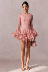 Leila Semi Sheer Flare Mini Dress | Dress In Beauty