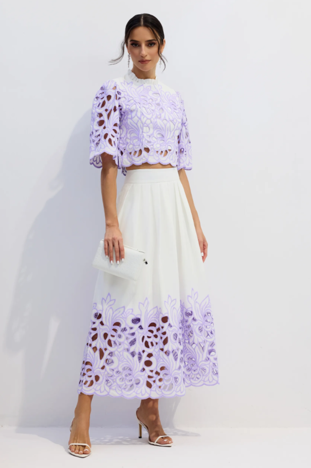 Kelly Floral Embroidered Set | Dress In Beauty