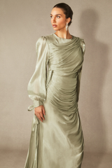 Sonia Lantern Sleeve Ruched Maxi Dress | Dress In Beauty