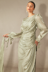 Sonia Lantern Sleeve Ruched Maxi Dress | Dress In Beauty