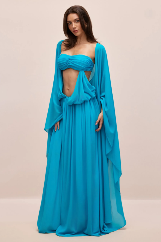 Eugenia Asymmetric Draped Maxi Dress | Dress In Beauty