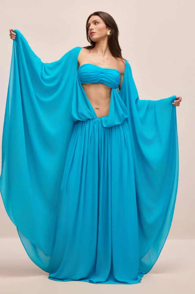 Eugenia Asymmetric Draped Maxi Dress | Dress In Beauty