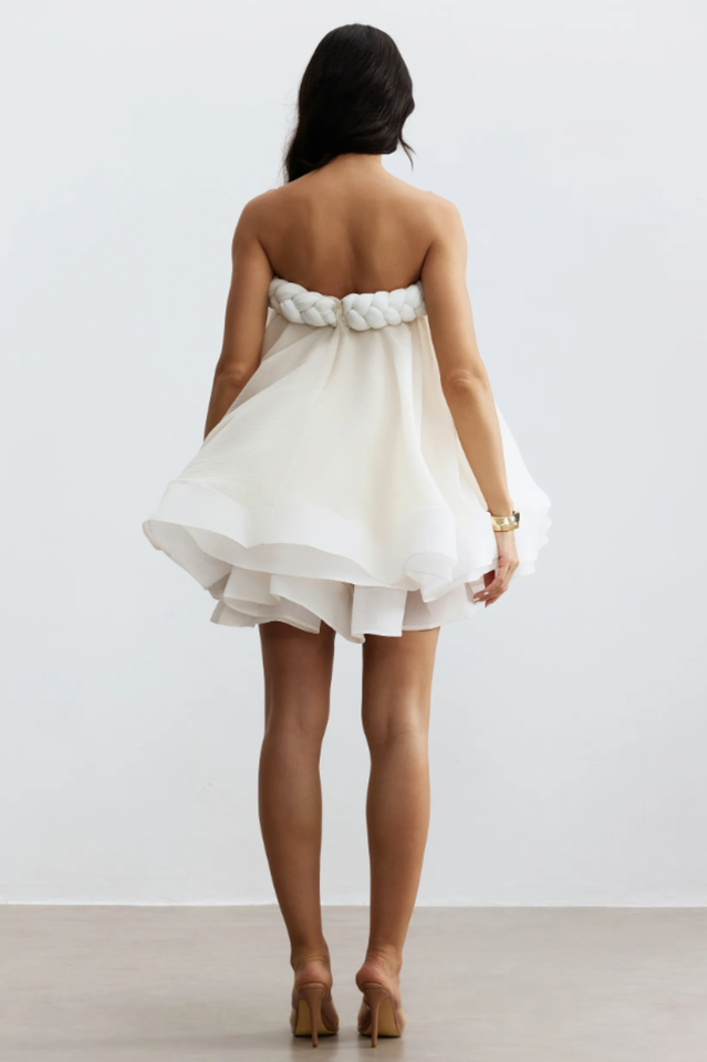 Naomi Twisted Neckline Layered Mini Dress | Dress In Beauty