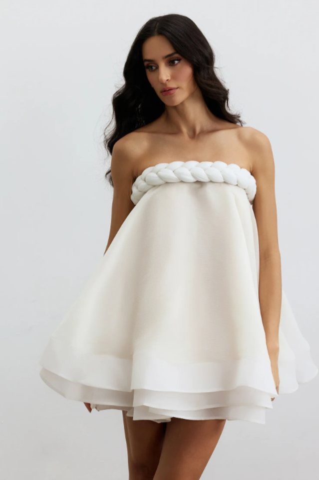 Naomi Twisted Neckline Layered Mini Dress | Dress In Beauty