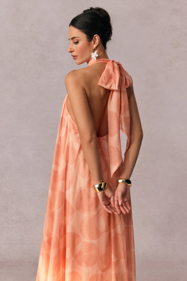 Stephanie Printed Halter Neck Maxi Dress | Dress In Beauty
