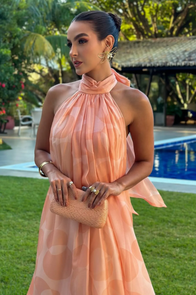 Stephanie Printed Halter Neck Maxi Dress | Dress In Beauty