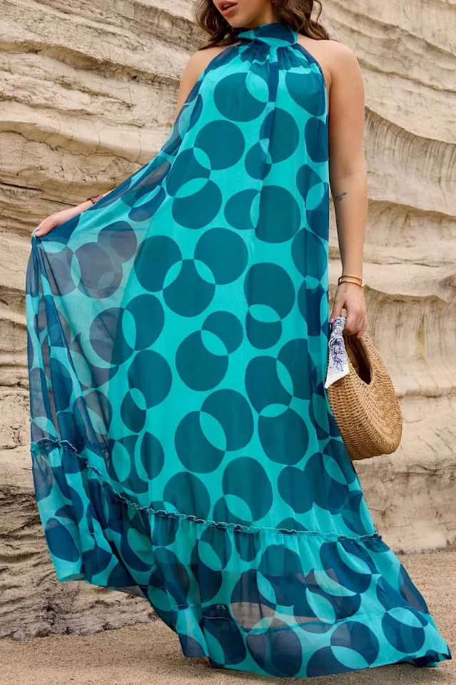 Stephanie Printed Halter Neck Maxi Dress | Dress In Beauty