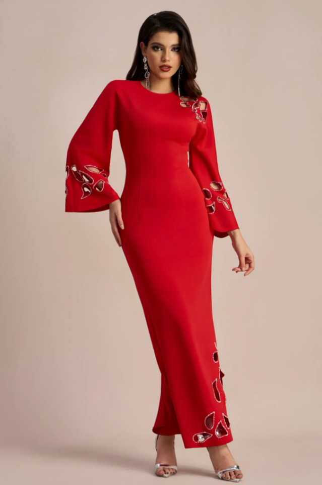 Sharon Long Sleeve Hollow Maxi Dress | Dress In Beauty